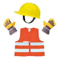 Produktbild: Bauarbeiter Set Kinder Bauhelm Warnweste Handschuhe Kostüm Verkleidung Junge 5-8