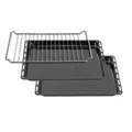 Produktbild: ICQN Backblech & Gitter Set 422 × 370 × 30 mm, Kompatibel mit Electrolux, AEG, IKEA, Zanussi & Juno, Emaillierte Backbleche für Backofen & Herd