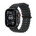 Produktbild: Apple Watch Ultra 3 GPS + Cellular 49 mm Premium Smartwatch für Lauftraining und Kombinationssport mit robustem Titangehäuse in Schwarz und Ocean Armband in Schwarz