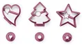 Produktbild: Betty Bossi Spitzbuben-Ausstecher 3-teiliges Set für Weihnachtsplätzchen & Kekse – Ausstechformen mit Herz, Stern & Tannenbaum – einfache Anwendung, spülmaschinengeeignet