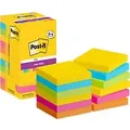 Produktbild: Post-it Super Sticky Notes Haftnotizen Quadratisch 76 x 76 mm Blanko Farbig sortiert Carnival 12 Stück à 90 Blatt Vorteilspack 8 + 4 Gratis