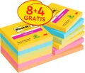 Produktbild: Post It Sparpaket Post-it® Haftnotizen Super Sticky Notes 654-SS-CARN-P8+4, 76 x 76 mm, wiederablösbar, cellophanfrei verpackt, farbig, 8 Blöcke á 90 Blatt+ 4 Blöcke GRATIS 164449