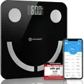Produktbild: Waage Körperfettwaage Körperanalysewaage Personenwaage mit Bluetooth APP und wiederaufladbarem USB Akku digital HEIMWERT