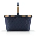 Produktbild: Reisenthel Einkaufskorb Carrybag frame rhombus midnight gold, Gold, Dunkelblau, Textil, 22 L, quadratisch, 49x29x28 cm, umweltfreundlich, Freizeit, Koffer & Taschen, Einkaufskörbe