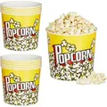 Produktbild: 12 X Popcorn Eimer, Popcorn Behälter Kunststoff, Popcornkübel Wiederverwendbar, 2,8 L, Retro Popcornbecher, Gelb