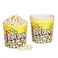 Produktbild: Relaxdays 12 x Popcorn Eimer, Popcorn Behälter Kunststoff, Popcornkübel wiederverwendbar, 2,8 l, Retro Popcornbecher, gelb