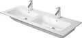 Produktbild: Duravit Doppelwaschtisch ME by Starck mit Überlauf, mit Hahnlochbank, 1300 x 490 mm, 1 Hahnloch weiß