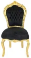 Produktbild: Casa Padrino Barock Esszimmer Stuhl Schwarz / Gold - Handgefertigt Möbel Antik