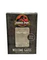 Produktbild: Jurassic Park Replik Entrance Gates Tor Ticket Karte versilbert Universal Neu *