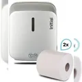 Produktbild: SET: Papierrollenspender Signature ShortCut SENSOR, berührungslos +2Premium Handtuchrollen, Rentokil INITIAL