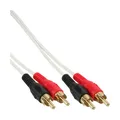 Produktbild: InLine® Cinch Kabel, 2x Cinch, Stecker / Stecker, weiß / gold, 0,5m