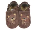 Produktbild: HOBEA-Germany Krabbelschuhe Bär dunkelbraun 16/17 (0 - 6 Monate) Krabbelsohle Krabbelschuh handgefertigt in der EU