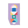 Produktbild: Quut – Strand-/Poolhandtuch für Kinder mit Spiel – Ultraschnell trocknende Mikrofaser, sandfrei – kompakt, leicht (Himmel und Hölle, L - 180 x 100cm)