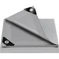 Produktbild: Woltu Schutzplane, Abdeckplane wasserdicht mit Ösen 140 g/m2 PE UV-beständig grau 300 cm x 200 cm