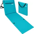 Produktbild: DETEX® Strandmatte mit Rückenlehne Gepolstert Türkis Sonnenliege klappbar UV-beständig Tasche Reißverschluss Kissen Tragegurt Garten Camping Picknick Liegematte 158x56cm