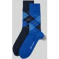 Produktbild: Burlington Socken mit Label-Applikation Modell 'Everyday Argyle' im 2er-Pack in Dunkelblau, Größe 40-46