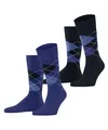 Produktbild: Burlington Herren Socken Everyday Argyle M So Baumwolle gemustert 2 Paar, Blau Deep Blue 6046, 40-46