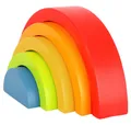Produktbild: Small Foot Stapelspielzeug 10585 Holzbausteine Regenbogen, Babymotorikspielzeug