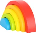 Produktbild: small foot Holzbausteine Regenbogen, Babymotorikspielzeug mit fünf Formen, ideal