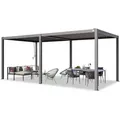 Produktbild: Primeyard Pergola 3x6 M Aluminium-pfosten Mit Lamellendach Aus Stahl Graue Terrassenüberdachung