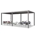 Produktbild: PRIMEYARD Pergola 3x6 m Aluminium-Pfosten mit Lamellendach aus Stahl graue Terrassenüberdachung