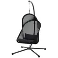 Produktbild: Siena Garden Hängesessel, Schwarz, Metall, Kunststoff, Textil, 123x195x106 cm, wetterbeständig, Rückenlehne umklappbar, Gartenmöbel, Hängesessel