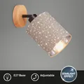 Produktbild: Wandleuchte Briloner E27-Fassung Ø 13CM Wandlampe Sternenhimmel Schwenkbar Holz