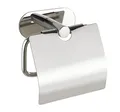 Produktbild: WENKO Turbo-Loc Toilettenpapierhalter mit Deckel Orea Shine, Befestigen ohne bohren, Papierrollenhalter mit Deckel zum Schutz, massive Qualität aus rostfreiem Edelstahl glänzend, 14 x 12,5 x 7 cm