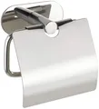 Produktbild: WENKO Wand Toiletten Papier Halter OREA Edelstahl Bad Rollen ohne bohren Deckel