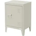 Produktbild: ML-Design Nachttisch Hellgrau 40×30×58 cm, Stahl, Türgriff links, Industriedesign Metallschrank, Nachtkommode Beistelltisch Schlafzimmer