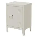 Produktbild: ML-Design Nachttisch, Nachtschrank Hellgrau, 40x30x58 cm, aus Stahl, Türgriff Links, Industriedesign, Metall Nachtkommode für Schlafzimmer, Nachtkästchen 1 Tür, Sofatisch Beistelltisch Metallschrank