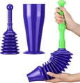 Produktbild: Luigi's Pömpel und Rohrreiniger Set - 2x Saugglocke bei Verstopfung in Abfluss Toilette Waschbecken - Abflussreiniger Pumpe - Pümpel mit doppelter