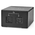 Produktbild: Nedis Digital-Audio-Switch | 2-Weg | Anschlüsse - Eingang: DC Power / 2x TosLink | Anschlüsse - Ausg (ASWI2512BK)