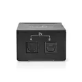 Produktbild: Nedis Digital-Audio-Switch - 2-Weg - Audio- / Video- / Dateneingänge: DC Power / 2x TosLink - Audio- / Video- / Datenausgänge: TosLink Female - Handbuch / Schalter - Metall - Schwarz