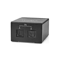 Produktbild: Nedis Digital-Audio-Switch | 2-Weg | Anschlüsse – Eingang: DC Power / 2X TosLink | Anschlüsse – Ausgang: TosLink Buchse | Handbuch/Schalter | Metall | Schwarz