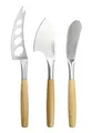 Produktbild: Stanley Rogers Käsemesser-Set, hochwertige Käseschneider ideal für Hart-, Weich- & Frischkäse, geschlitztes Messer mit Edelstahlklinge, langlebiges Käsebeil (Farbe: Silber/Braun), Menge: 1 x 3er Set