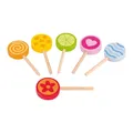 Produktbild: 51554 Lollies - Set aus 6 bunten Lollies aus Holz Zubehör für Spielküche und ...