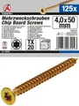Produktbild: BGS DIY Mehrzweckschrauben | T-Profil (für Torx) T20 | 4,0 x 50 mm | 125 Stück –