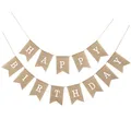 Produktbild: Happy Birthday Girlande Banner Geburtstag Vintage Leinen Deko Geburtstag Deko...