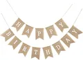 Produktbild: Girlande Banner Happy Birthday Vintage Leinen Deko Wimpelkette für