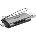 Produktbild: Ugreen SD / Micro SD Kartenleser für USB 3.0 / USB Typ C 3.0 Adapter grau