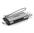 Produktbild: UGREEN SD / Micro SD Kartenleser für USB 3.0 / USB Typ C 3.0 Adapter grau USB-Adapter