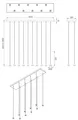 Produktbild: Susa LED-Pendelleuchte, 10 x 5 W, 4650 lm, 3000 K, dimmbar, in Schwarzmetall/Satinmessing, Schutzart IP20, höhenverstellbar - Susa