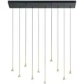 Produktbild: Fabas Luce Led-Hängeleuchte Susa, Schwarz, Messing, Metall, 20x200x105 cm, DIN EN ISO 9001, höhenverstellbar, Lampen & Leuchten, Innenbeleuchtung, Leuchten nach Räumen, Esstischlampen