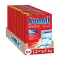Produktbild: Somat Spezial-Salz (8x1,2 kg), Spülmaschinensalz für weiches Wasser, Wasserenthärter für die Spülmaschine wirkt gegen Kalk für glänzende Ergebnisse