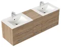 Produktbild: Magnolia Home Doppelwaschtisch Badmöbel Roma XL mattes Becken SoftClose eiche hell