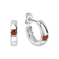 Produktbild: Creole Ohrring Silber Jamelli Ohrringe 925/- Sterling Silber Granat rot 1,7cm