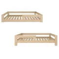 Produktbild: Need Sleep Montessori Bett am Boden 2in1 Kinder Bodenbett umbaubar zum Kleinkindbett 90x180 mit Rausfallschutz Lattenrost niedrig Kids Floor Bed Bodentief Kinderbett ab 2 Jahre Mädchen Junge