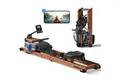 Produktbild: MERACH Rudergerät für Zuhause aus Massivholz, Klappbares Wasserrudergerät (Hochwertige Holzkonstruktion, Dual-Slide-Rail, Kompatibel Kinomap, mit Bluetooth exklusiver APP, interaktiven Karten Spiel, Tabletständer), Leicht zu Montieren, Belastbar bis 180kg, Grünes Fitnessgerät