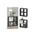 Produktbild: Vicco Raumteiler Tatra 4 Fächer Schwarz 70 x 70 cm - Regal Bücherregal Standregal Aktenregal Raumtrenner